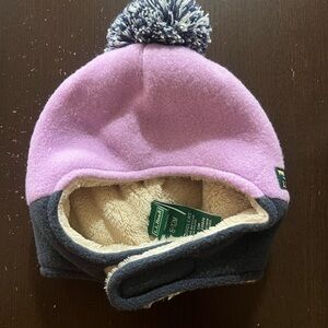 Cozy Purple and Navy Blue Baby Winter Hat